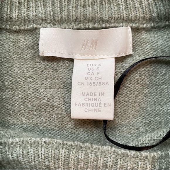 H&M Recycled Polyester Ladies’ Fine-Knit Sweater in Light Green Melange, Size S - Picture 9 of 9